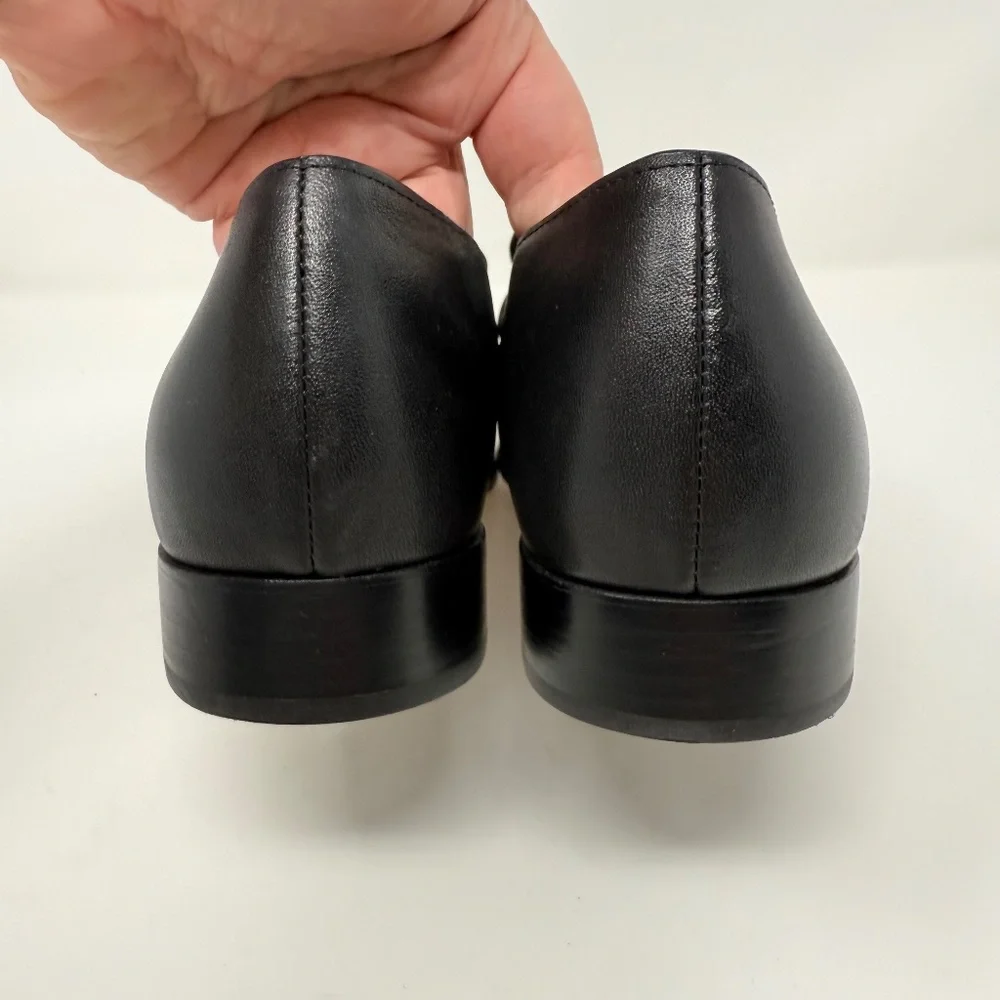 New Vince Nelli Leather Loafer Black Leather Sz 8 - Picture 6 of 14